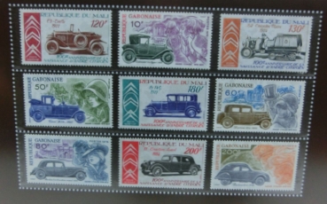 Citroen Philatelieset "Große Leistungen auf kleinem Format" 1976 original framed (4831)